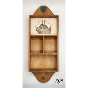 Hand Crafted Wooden Ruler Noah's Ark Trinket Wall Shelf